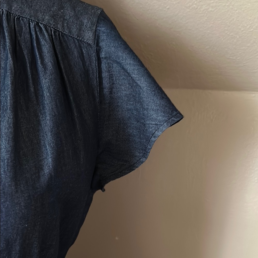 Draper James Chambray denim Wrap Dress Size 10 - Picture 3 of 10